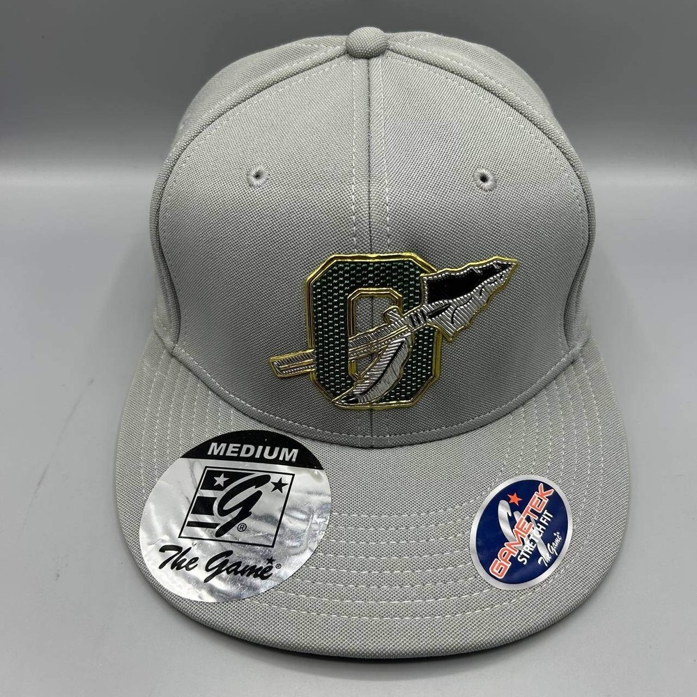 Indians Buckram Hat Men Medium Gray The Game Gametek Stretch Fitted Cap M